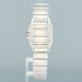 NEW PAPERS CARTIER Santos Galbee 1565 Stainless Steel Quartz 24mm White Roman Box