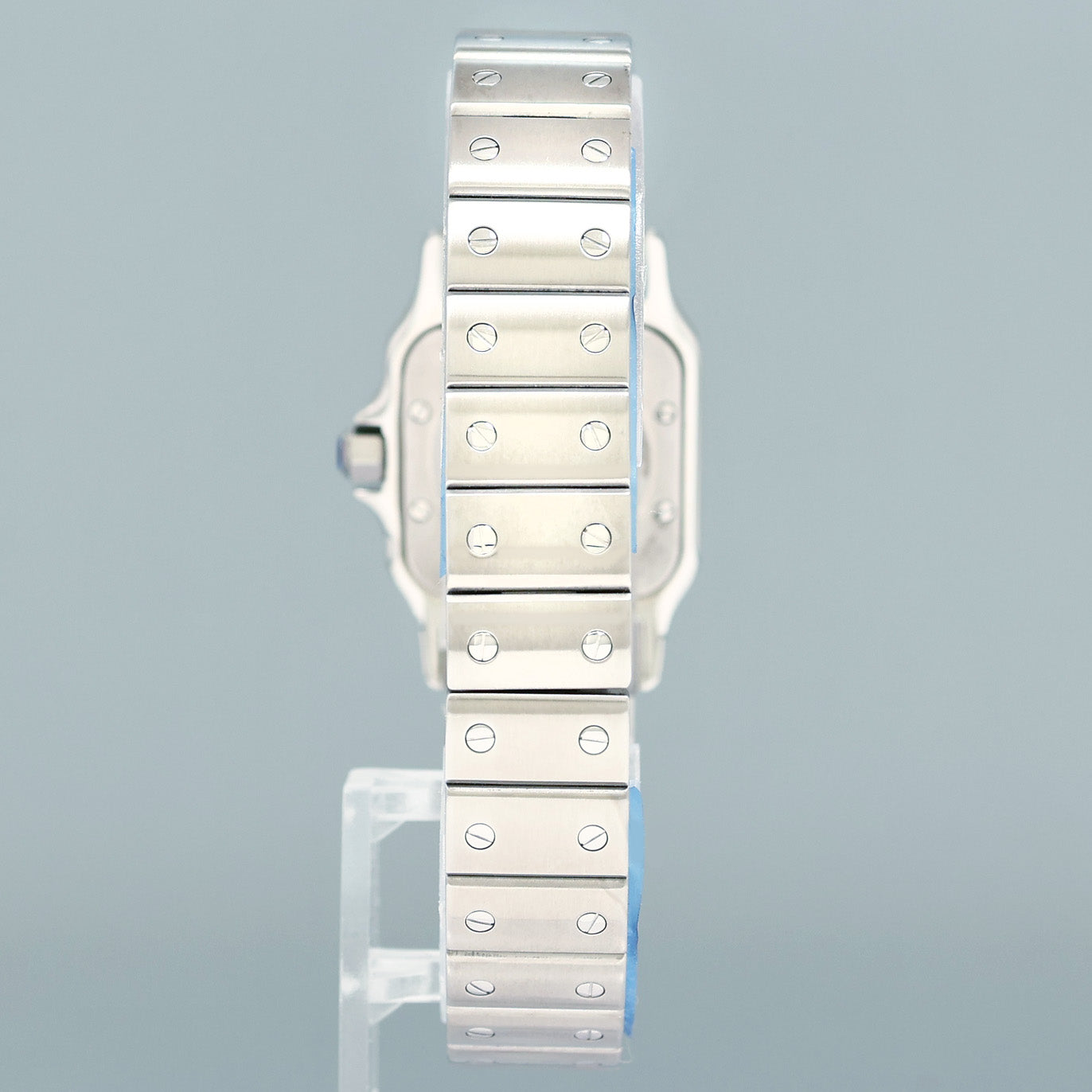 NEW PAPERS CARTIER Santos Galbee 1565 Stainless Steel Quartz 24mm White Roman Box