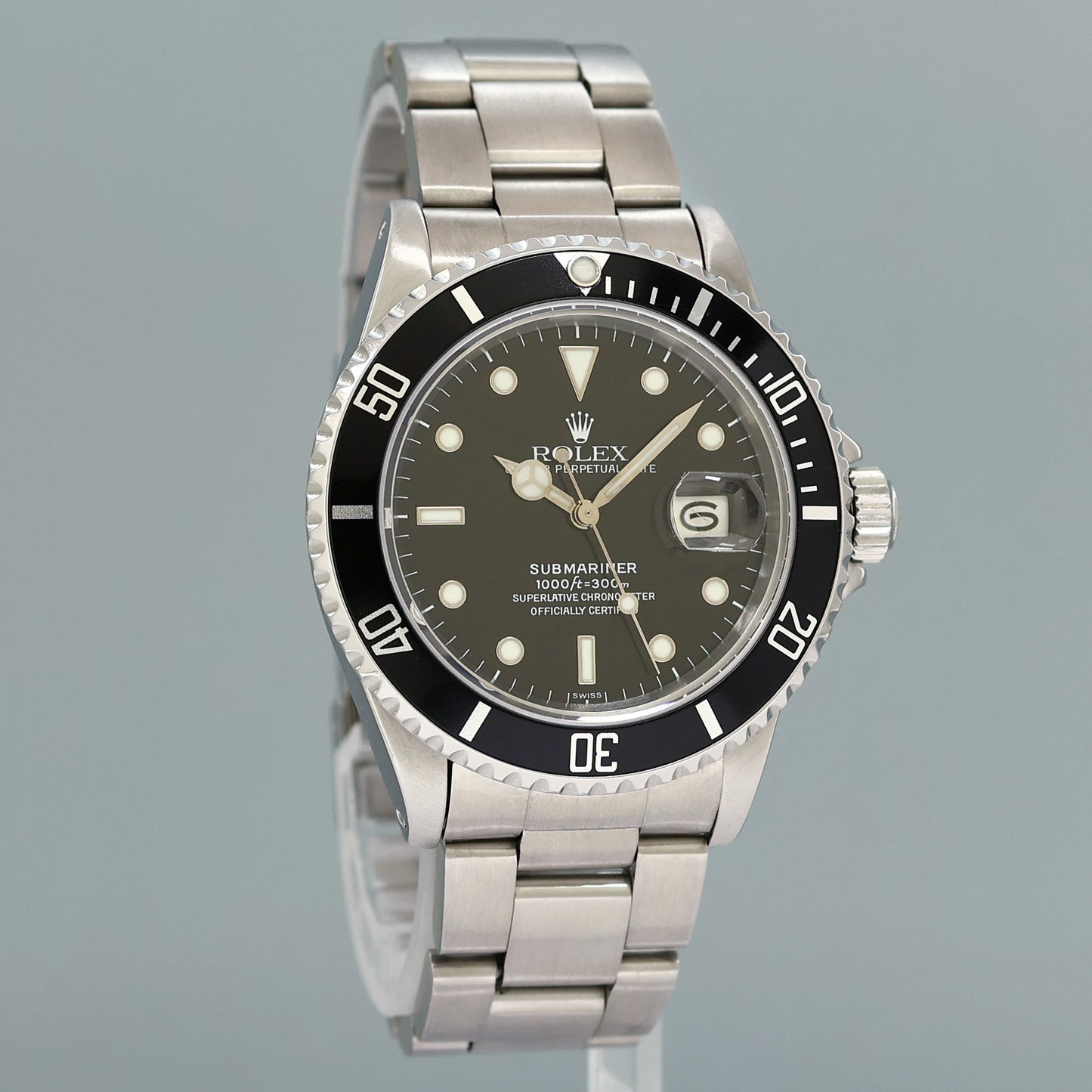 MINT Rolex Submariner Date 16800 Steel Black 40mm Oyster Watch Box