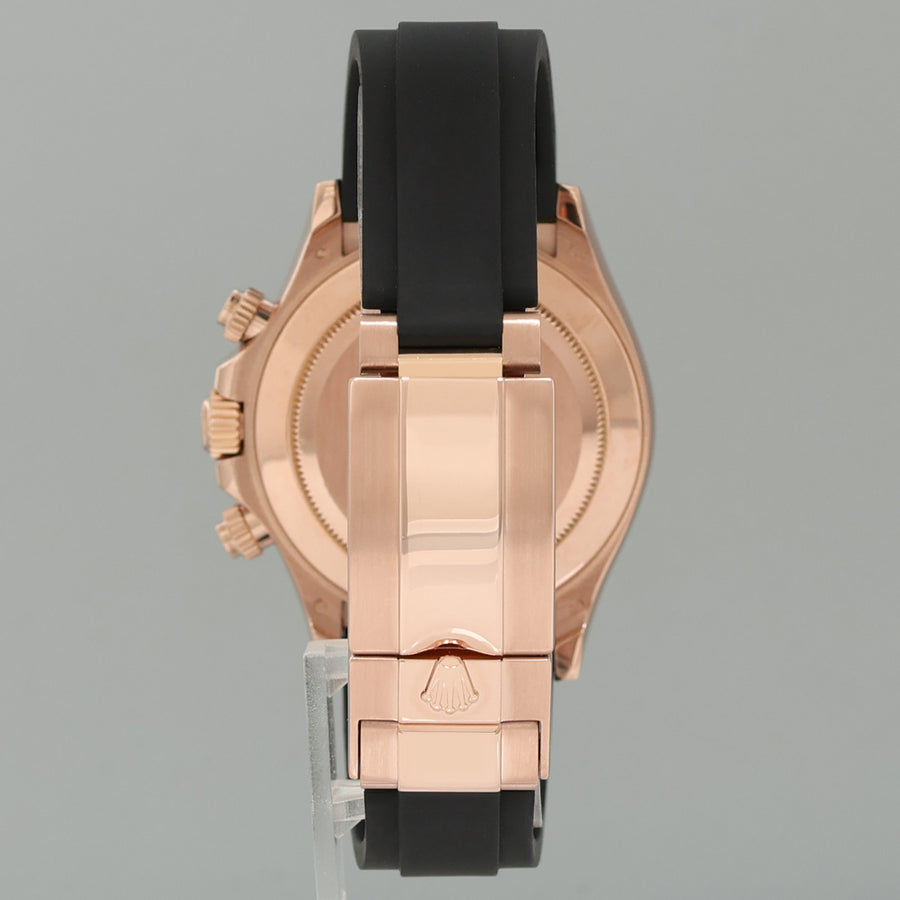 2020 PAPERS MINT Rolex Daytona Ceramic 116515LN Rose Gold Chocolate Oysterflex Watch
