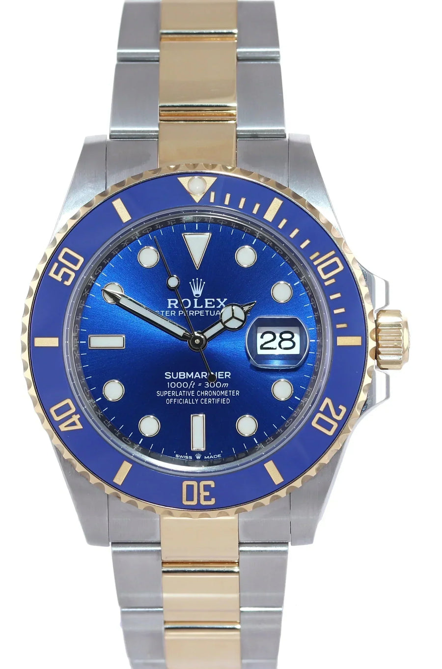 2022 NEW PAPERS Rolex Submariner 41mm Blue 126613LB Two Tone Gold Steel Watch Box