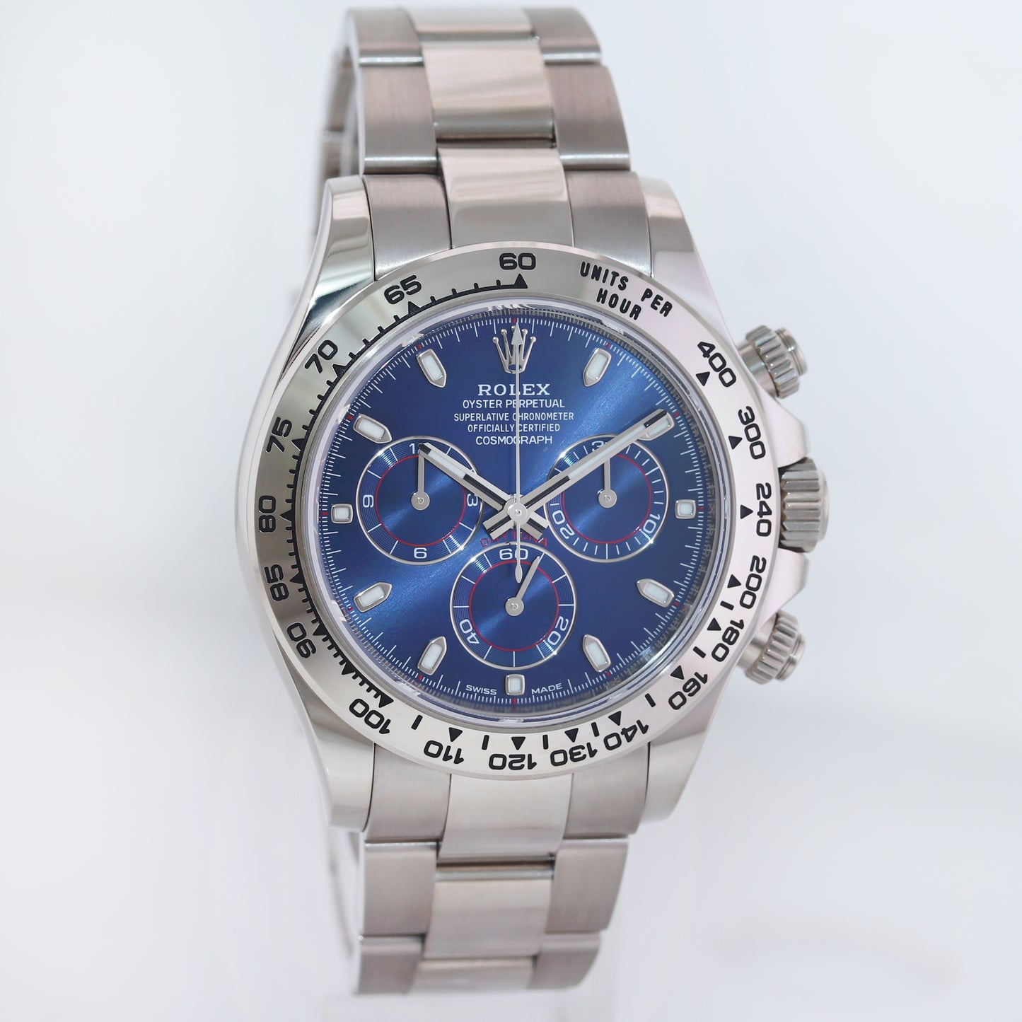 2018 MINT PAPERS Rolex Daytona Blue Dial Chrono 116509 18k White Gold Watch Box