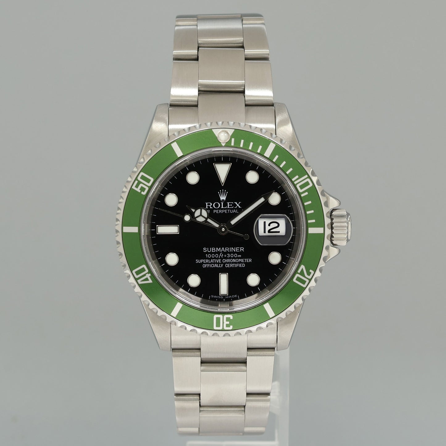 2007 MINT Rolex Kermit Green Anniversary 40mm Submariner 16610LV Watch Box