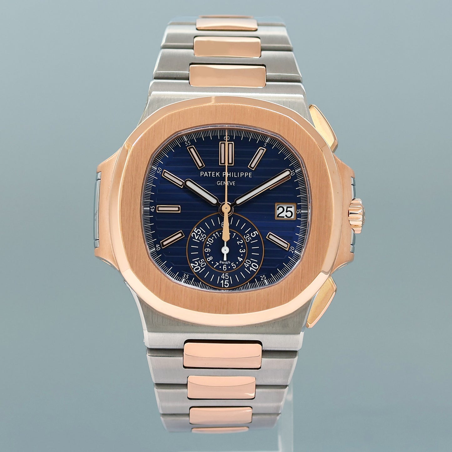 MINT PAPERS 5980/1AR-001 Patek Philippe Nautilus Rose Gold Two Tone Blue Watch Box