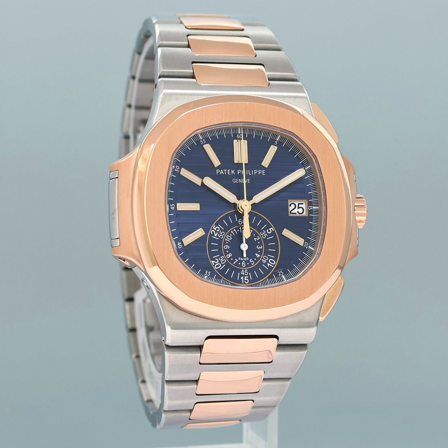 MINT PAPERS 5980/1AR-001 Patek Philippe Nautilus Rose Gold Two Tone Blue Watch Box