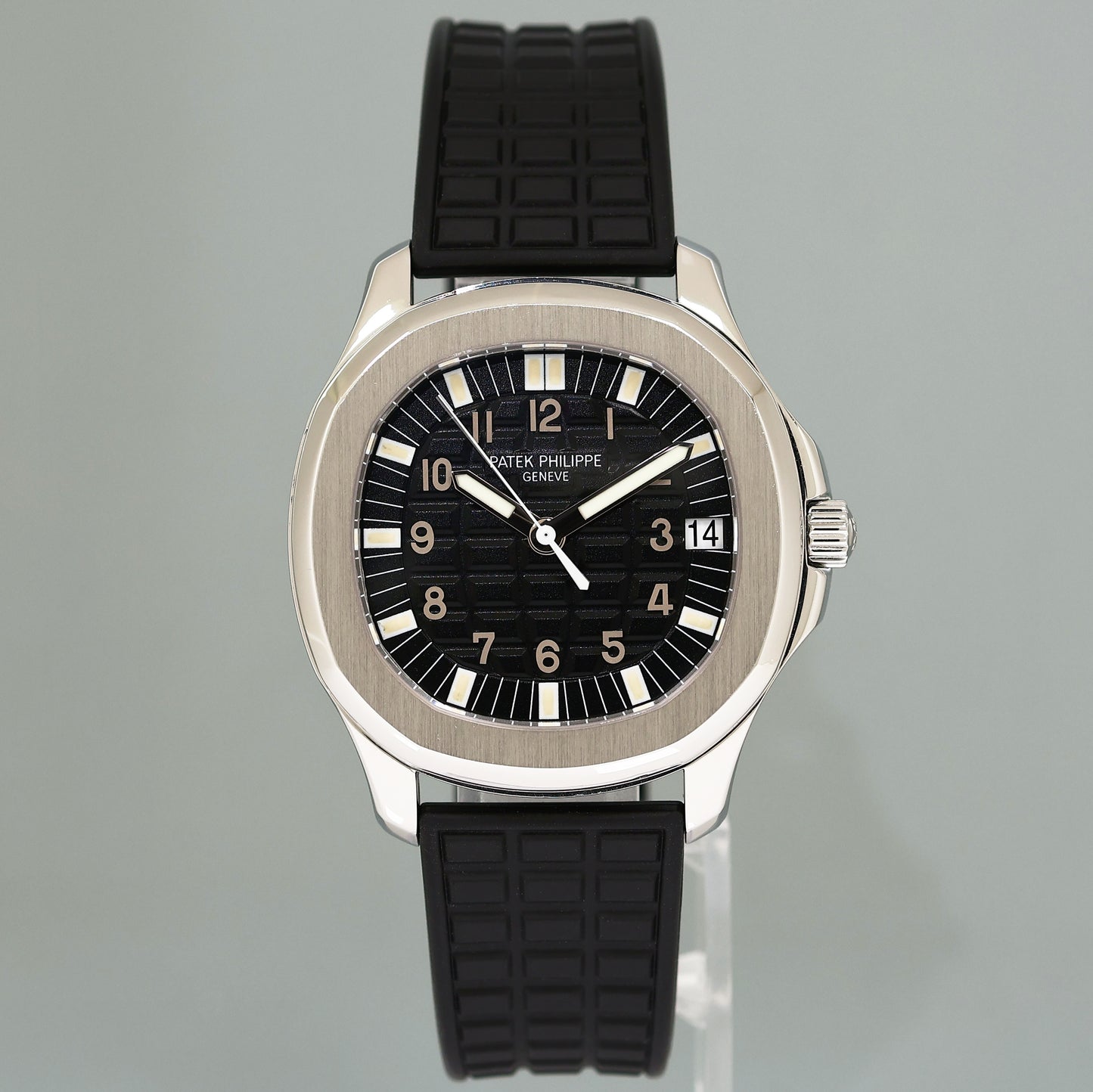 MINT PAPERS Patek Philippe Steel Aquanaut Black Rubber JUMBO 5065 38mm Tritium Watch