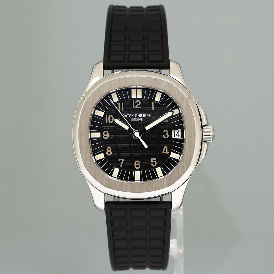 MINT PAPERS Patek Philippe Steel Aquanaut Black Rubber JUMBO 5065 38mm Tritium Watch
