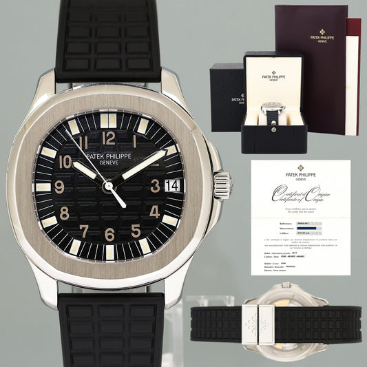 MINT PAPERS Patek Philippe Steel Aquanaut Black Rubber JUMBO 5065 38mm Tritium Watch