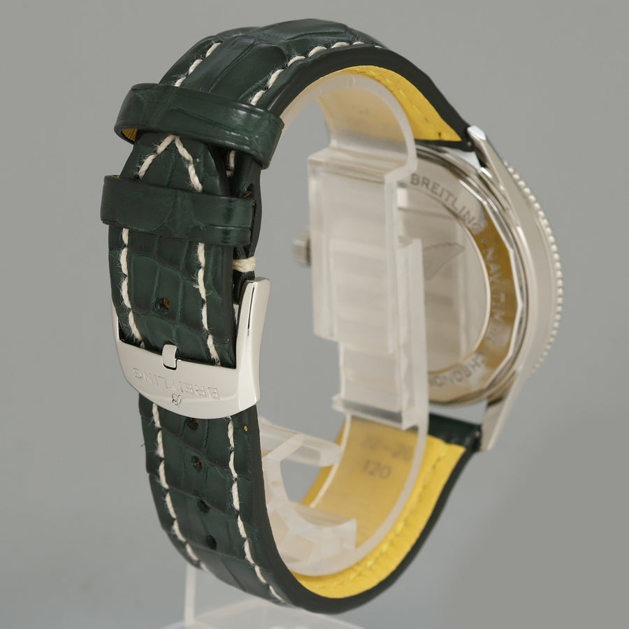 2022 PAPERS MINT BREITLING NAVITIMER 41 GREEN DIAL A17326 CHRONO WATCH BOX