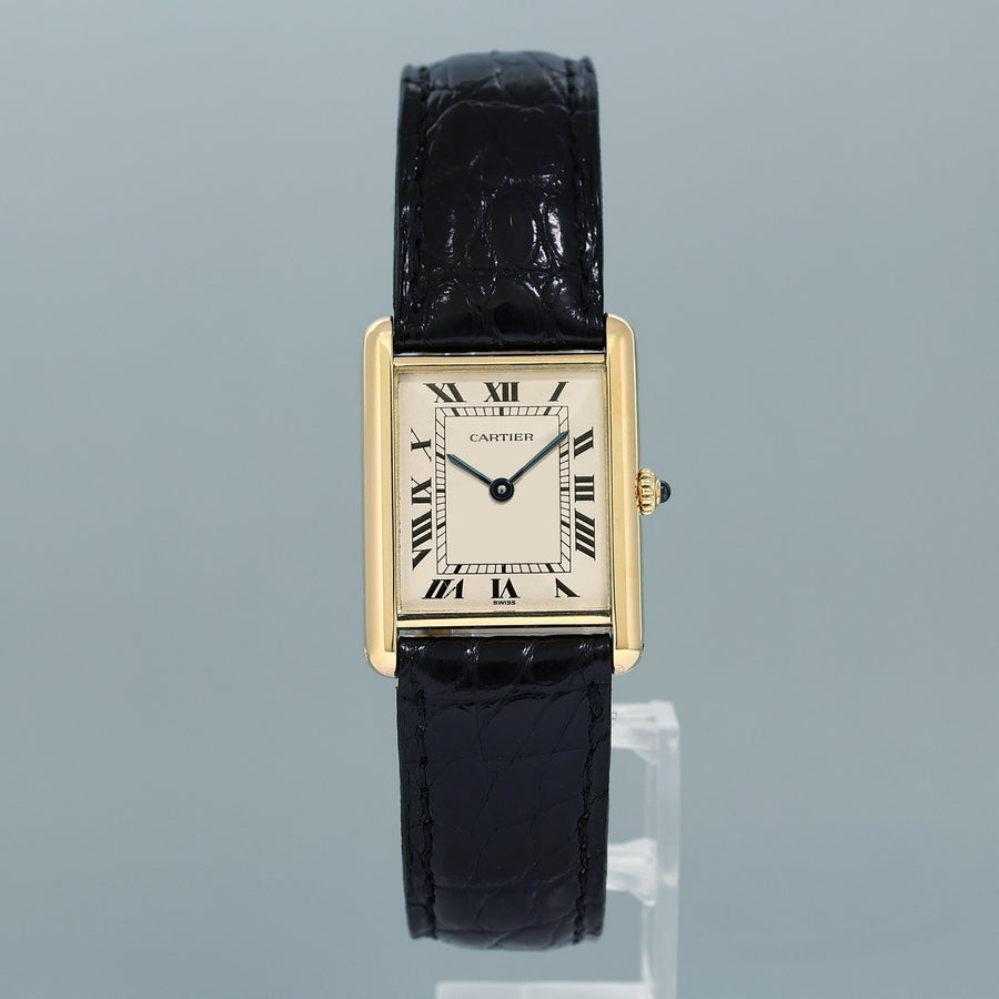 MINT PAPERS Cartier Tank Louis 1140 Large Size 23mm 18k Yellow Gold Mens Watch