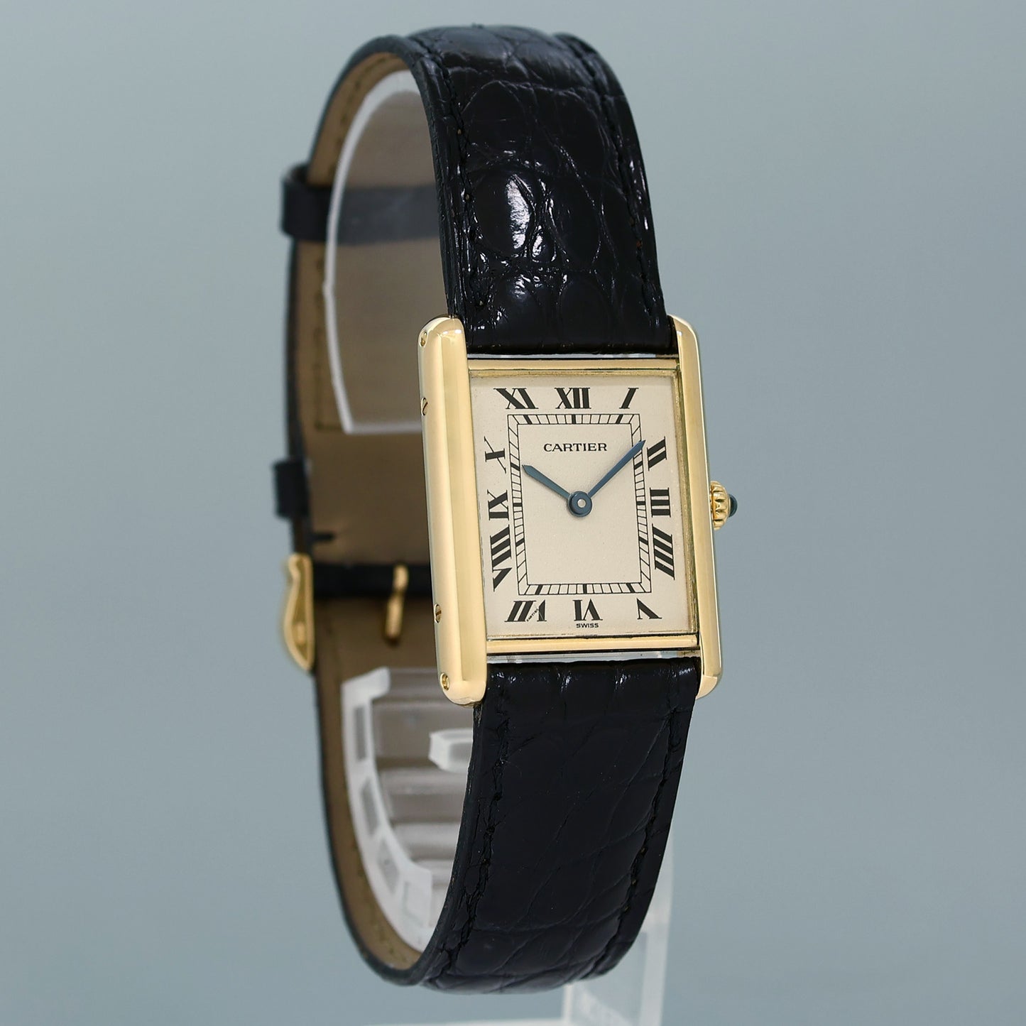 MINT PAPERS Cartier Tank Louis 1140 Large Size 23mm 18k Yellow Gold Mens Watch