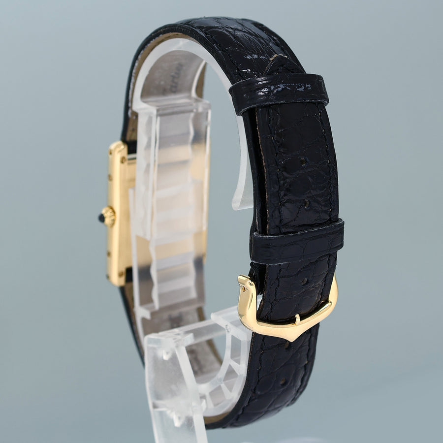 MINT PAPERS Cartier Tank Louis 1140 Large Size 23mm 18k Yellow Gold Mens Watch