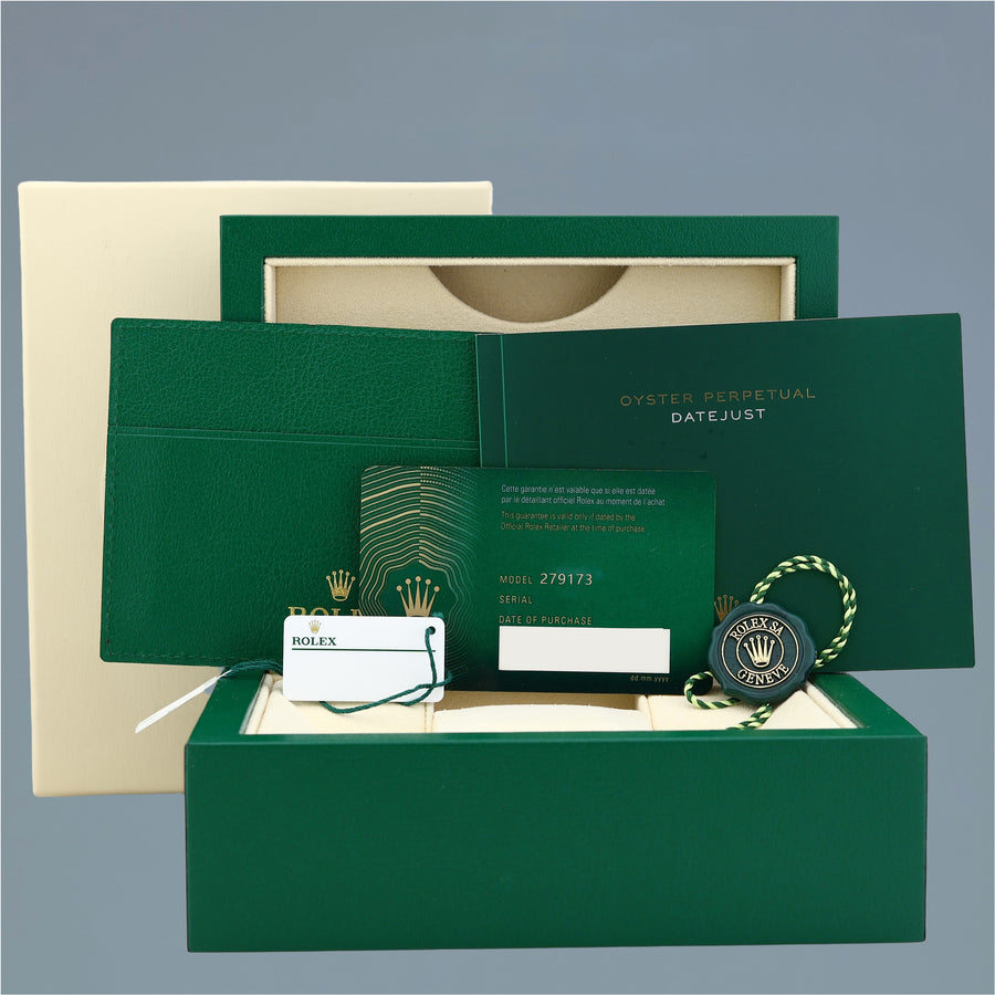 2021 NEW PAPERS Ladies Rolex DateJust 279173 Star Diamond 28mm Two Tone Watch Box