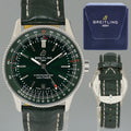 2022 PAPERS MINT BREITLING NAVITIMER 41 GREEN DIAL A17326 CHRONO WATCH BOX