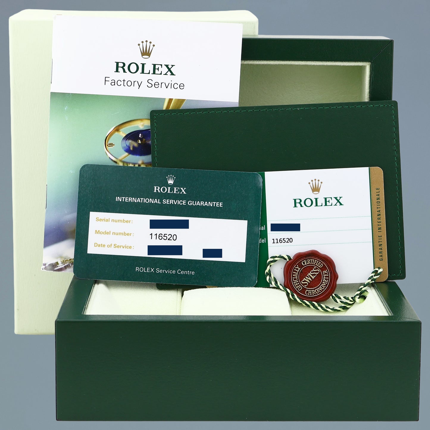 2019 PAPERS RSC Rolex Daytona 116520 White APH Chrono Blue Chromalight Steel Watch