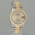 MINT Rolex DateJust 16233 Two Tone Yellow Gold Jubilee Silver Arabic Dial Watch