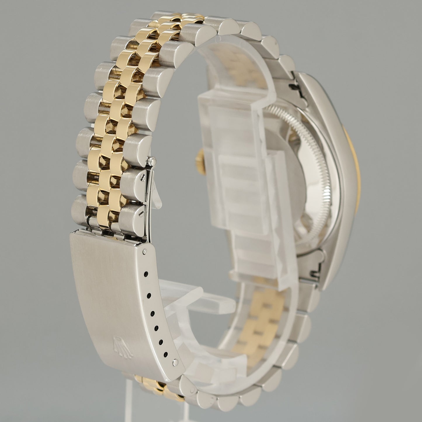 MINT Rolex DateJust 16233 Two Tone Yellow Gold Jubilee Silver Arabic Dial Watch