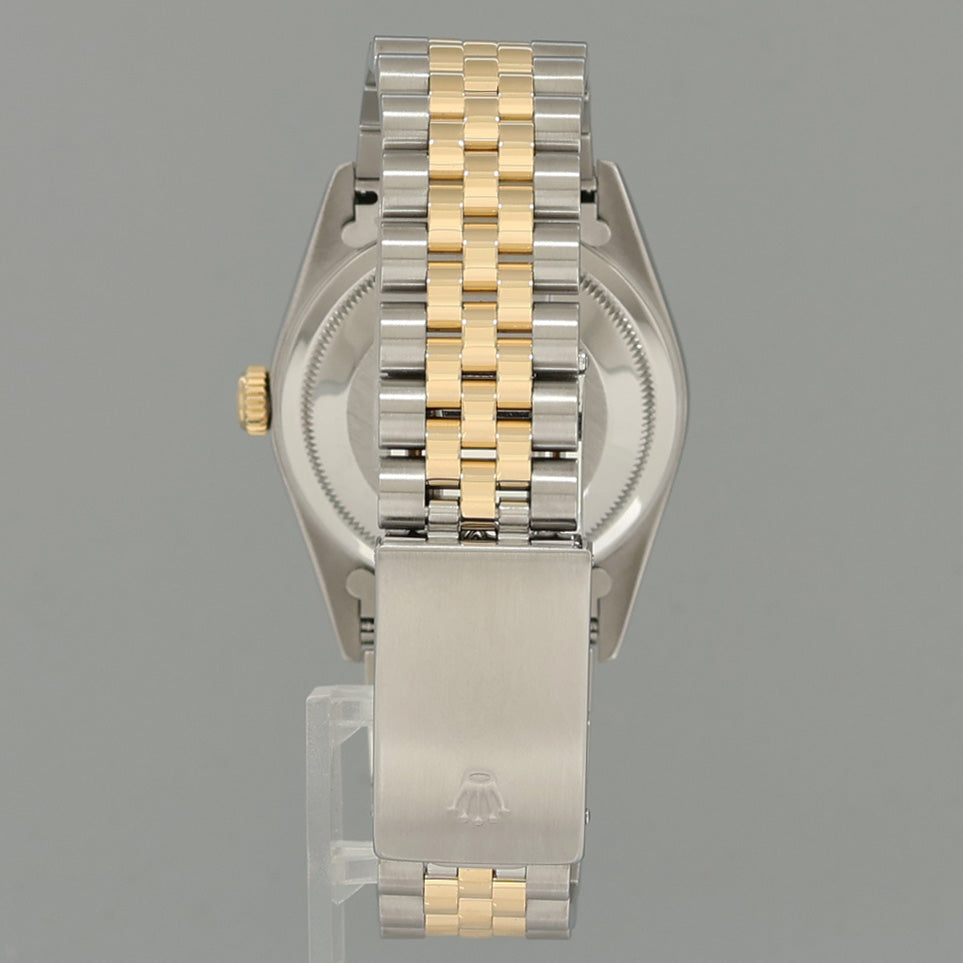 MINT Rolex DateJust 16233 Two Tone Yellow Gold Jubilee Silver Arabic Dial Watch