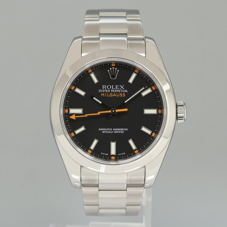 2023 RSC Papers MINT Rolex Milgauss Black Dial 116400v Steel 40mm Watch Box