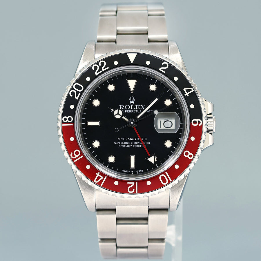 Rolex GMT-Master II 2 Fat Lady Coke Red Steel 16760 40mm Watch Box