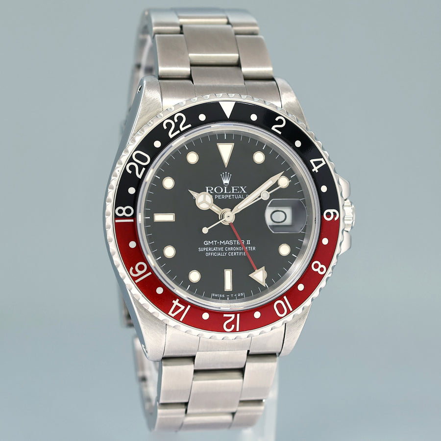 Rolex GMT-Master II 2 Fat Lady Coke Red Steel 16760 40mm Watch Box