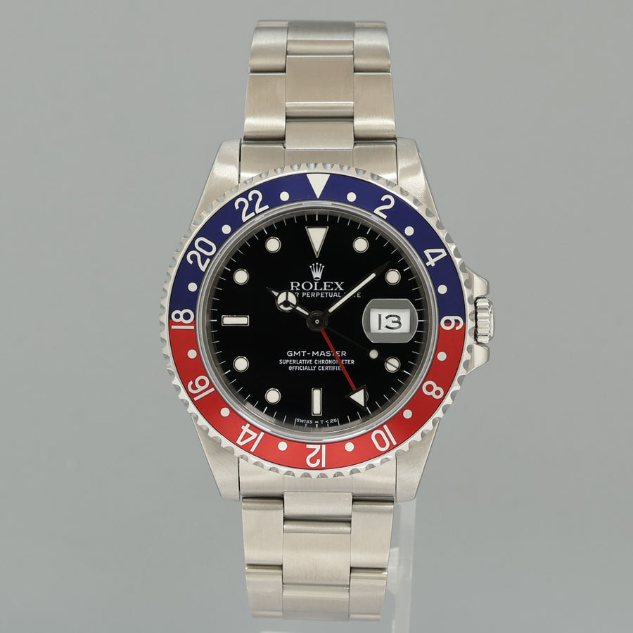 MINT 1989 Rolex 16700 GMT-Master Pepsi Blue Red Steel 40mm Watch Box