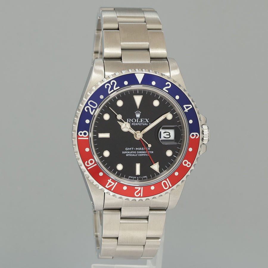 MINT 1989 Rolex 16700 GMT-Master Pepsi Blue Red Steel 40mm Watch Box