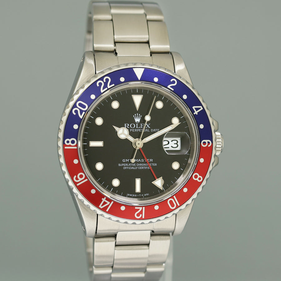 Rolex GMT-Master Pepsi Blue Red 40mm Tritium Steel 16700 Watch Box