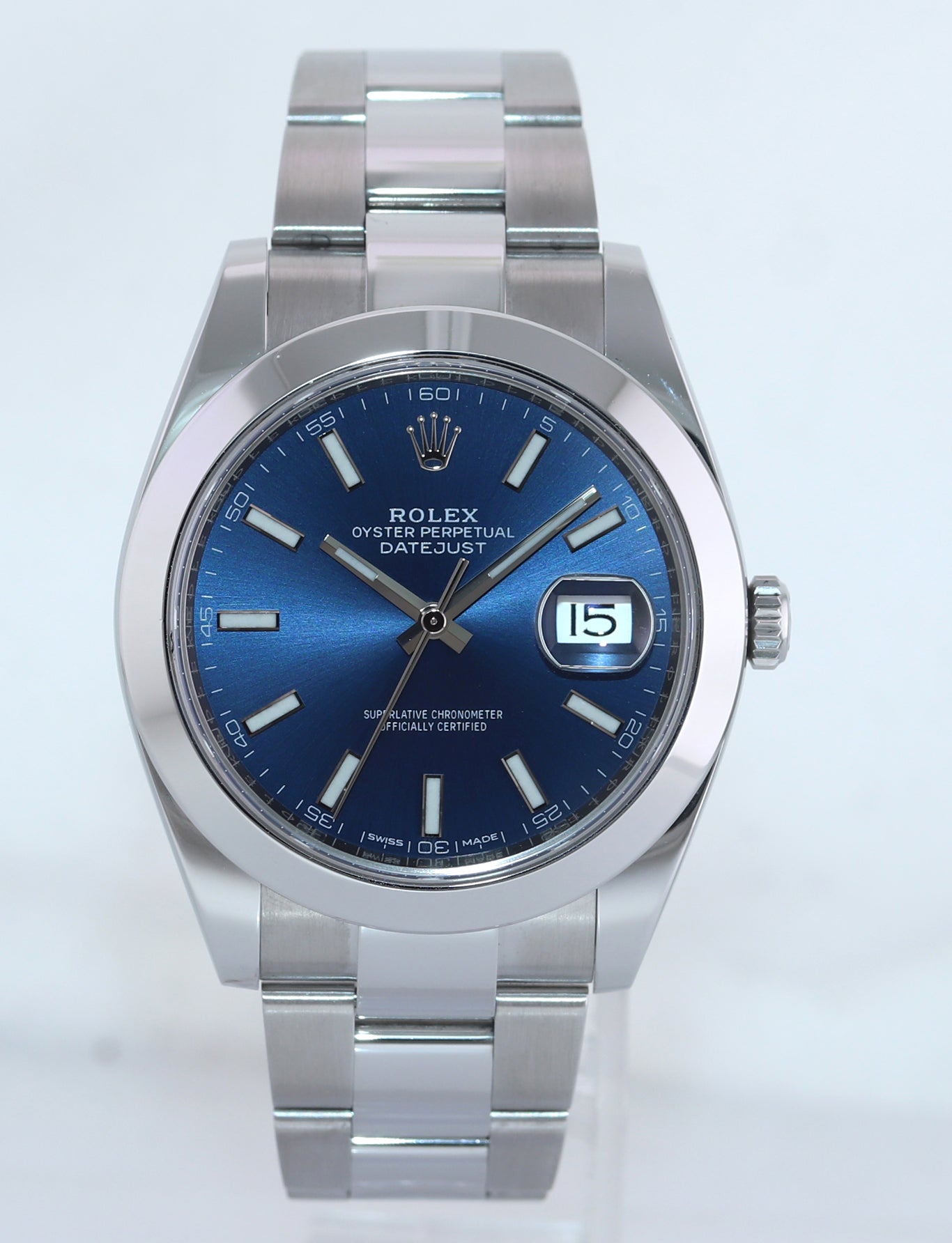 MINT 2020 Rolex DateJust 41 Steel 126300 Blue Dial Oyster Band 41mm Watch Box