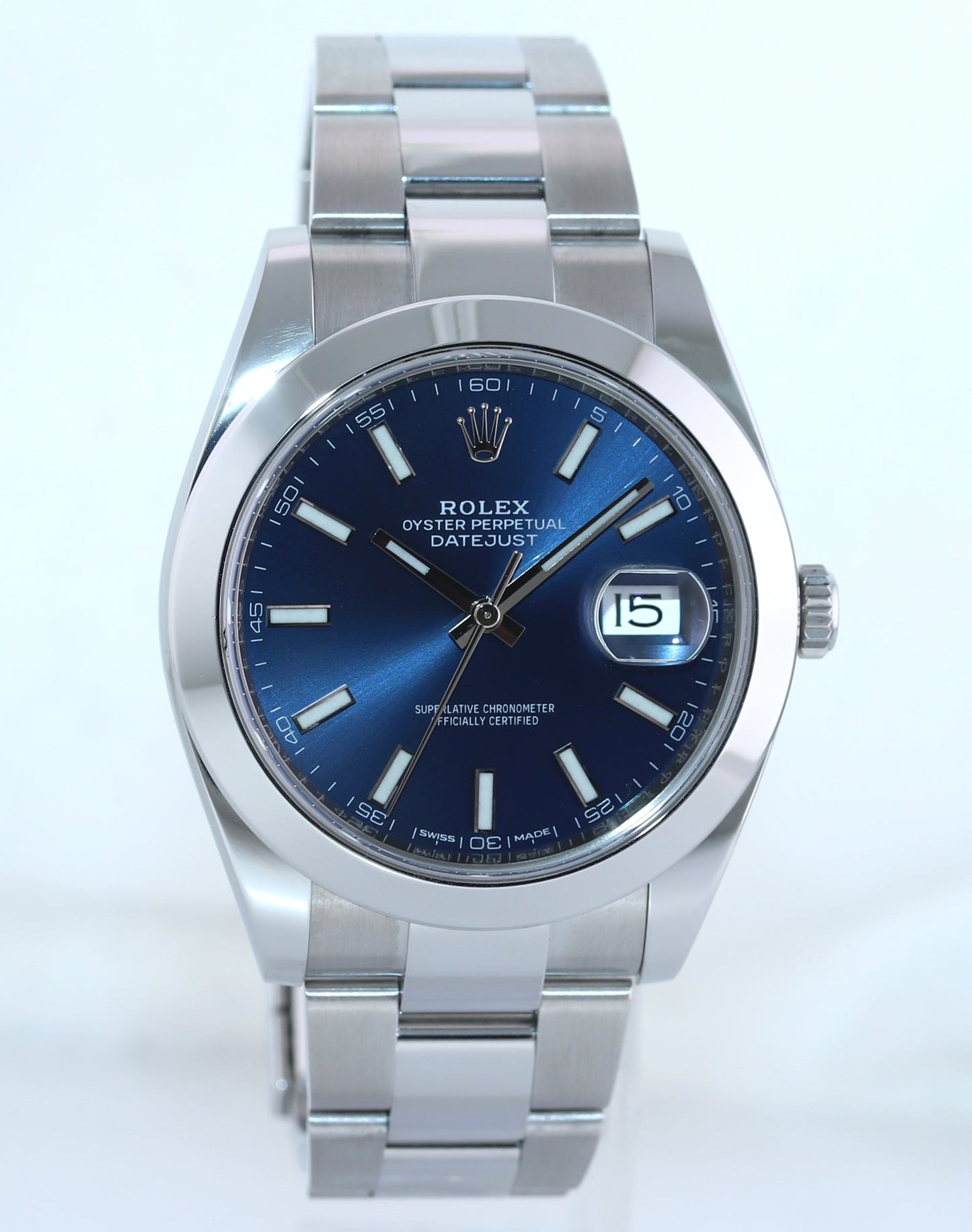 MINT 2020 Rolex DateJust 41 Steel 126300 Blue Dial Oyster Band 41mm Watch Box