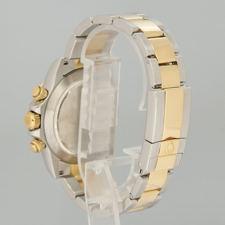 2025 RSC PAPERS Rolex Daytona 116523 Blue Arabic Red Steel Yellow Gold Two Tone Watch