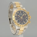 2025 RSC PAPERS Rolex Daytona 116523 Blue Arabic Red Steel Yellow Gold Two Tone Watch