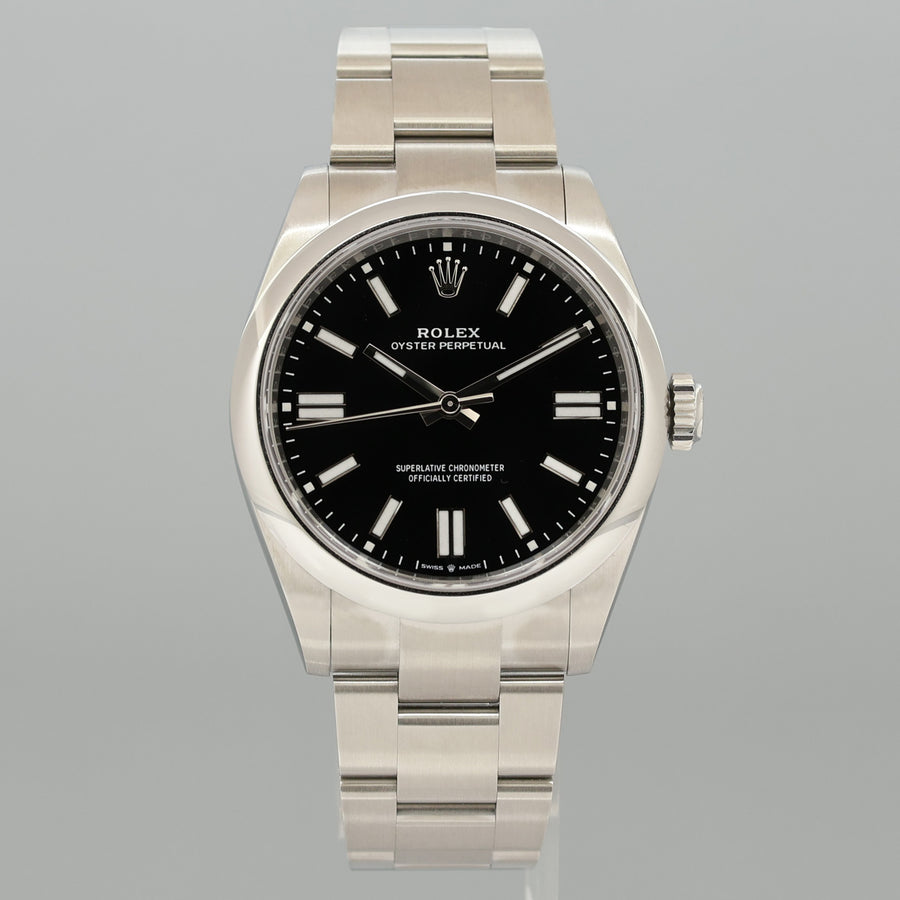Sept 2025 NEW PAPERS Rolex Oyster Perpetual 41mm Black Oyster Watch 134300 Box