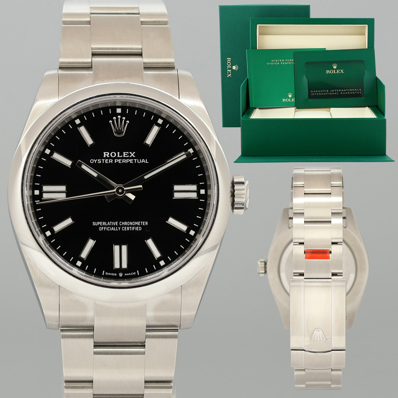 Sept 2025 NEW PAPERS Rolex Oyster Perpetual 41mm Black Oyster Watch 134300 Box