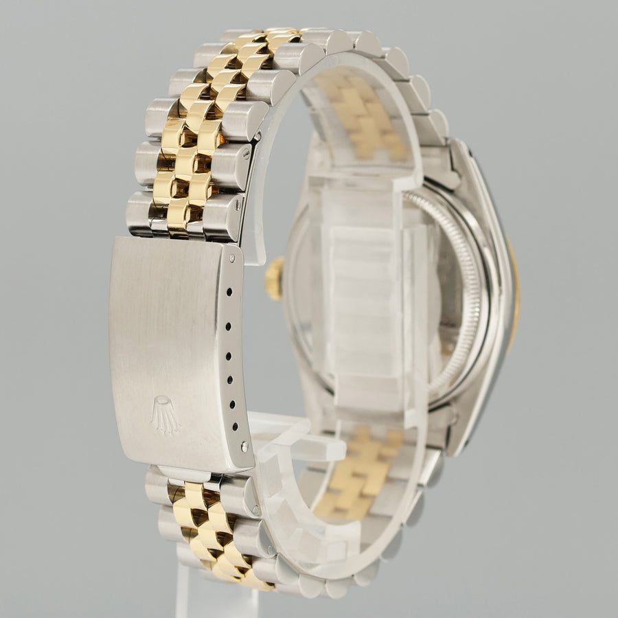 Rolex DateJust 36mm White Roman 16013 Two Tone Yellow Gold Steel Jubilee Watch Box