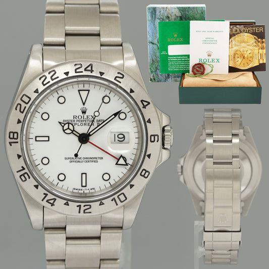 1994 PAPERS Rolex Explorer II White 16570 40mm Polar Stainless Steel GMT Watch Box