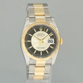 MINT Rolex DateJust Oyster Two Tone Yellow Gold Steel Black Tuxedo 36mm 116233 Watch