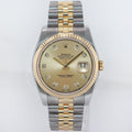 2009 MINT Rolex DateJust Jubilee Two Tone Gold Champagne Diamond 116233 Watch
