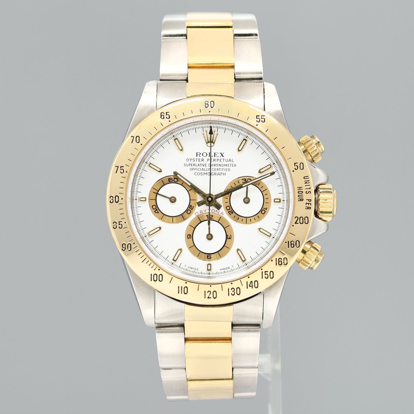 1989 Rolex Daytona 16523 Zenith Two Tone Yellow Gold White Stick Watch Box