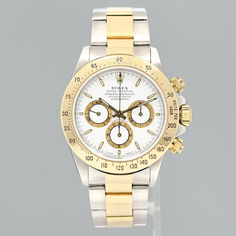 1989 Rolex Daytona 16523 Zenith Two Tone Yellow Gold White Stick Watch Box