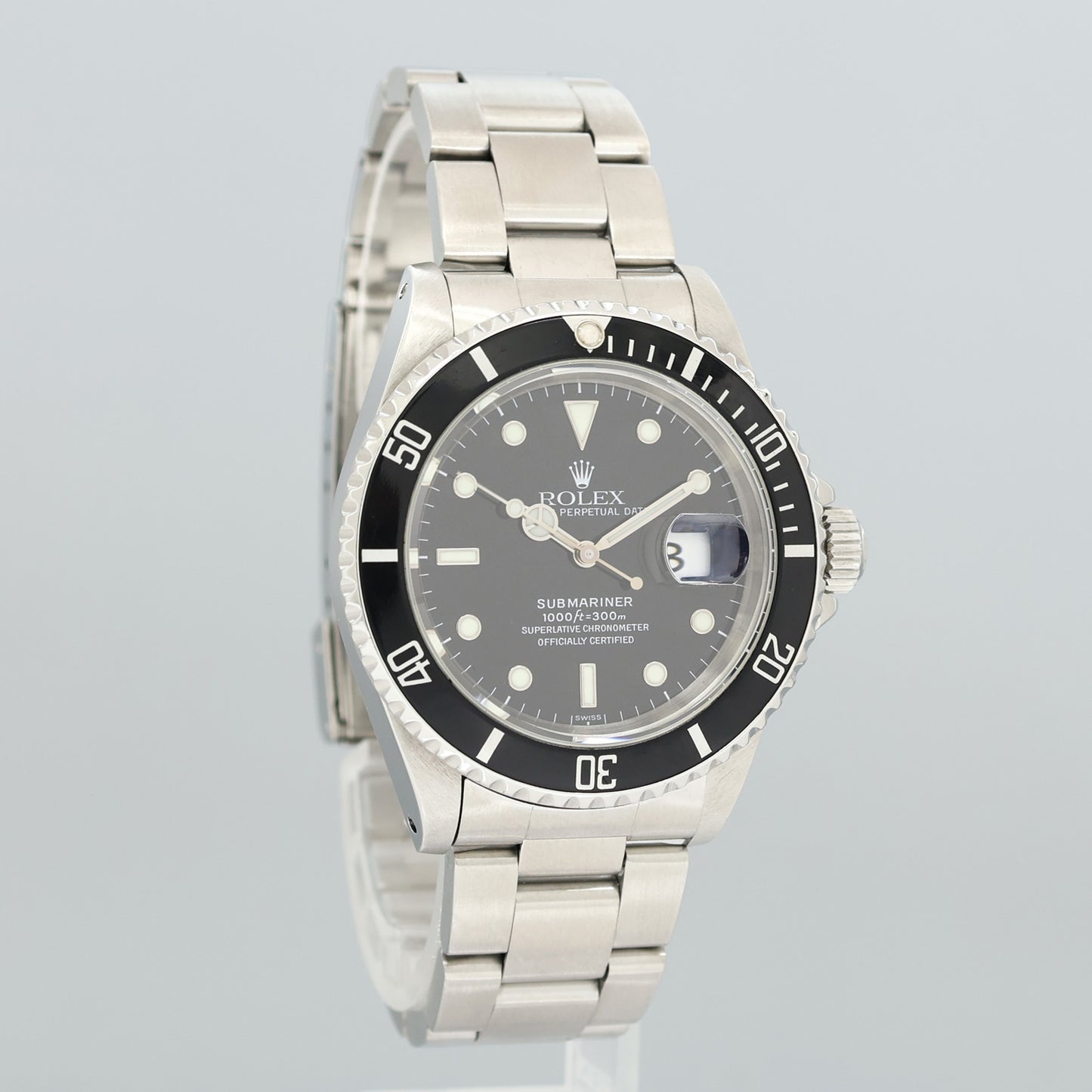 1998 Swiss Only Dial Rolex Submariner Date 16610 Steel Black 40mm Watch Box