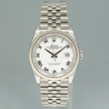 2020 MINT PAPERS Rolex DateJust White Roman 126234 Steel Jubilee White Gold Watch