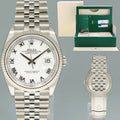 2020 MINT PAPERS Rolex DateJust White Roman 126234 Steel Jubilee White Gold Watch