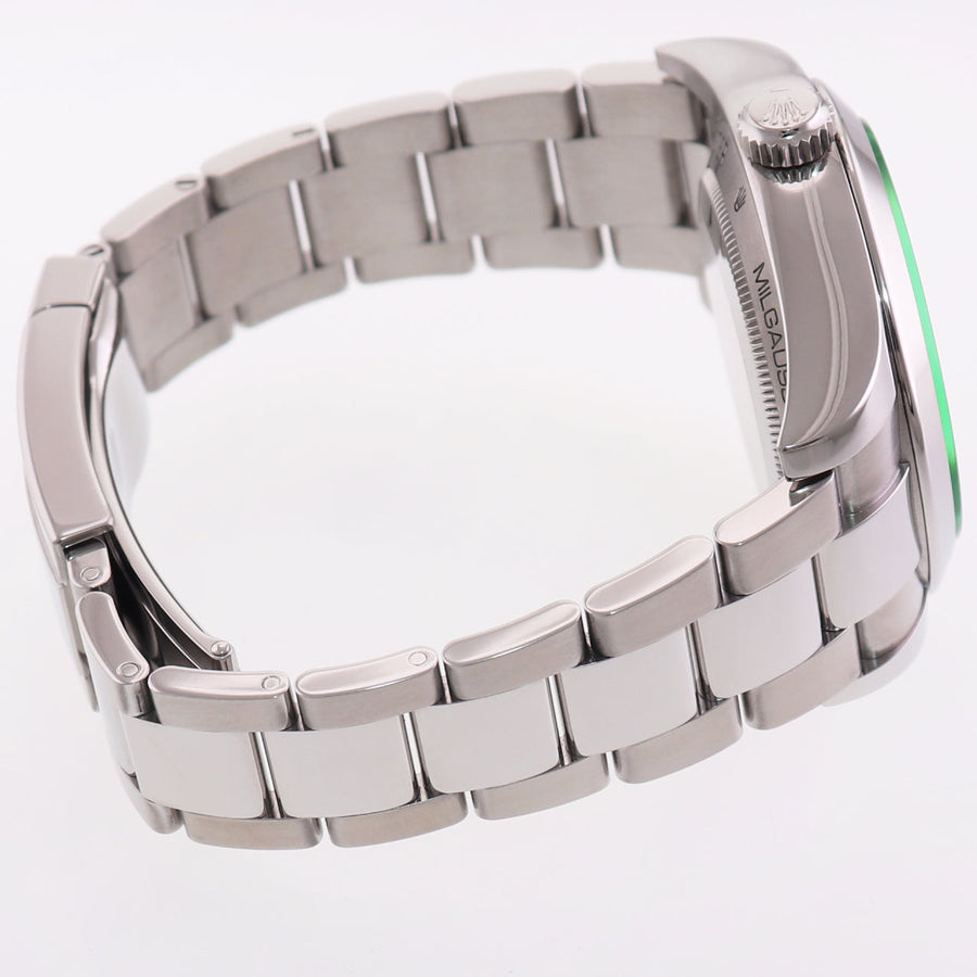 MINT PAPERS Rolex Milgauss Blue Dial Anniversary Green 116400GV Steel Watch Box