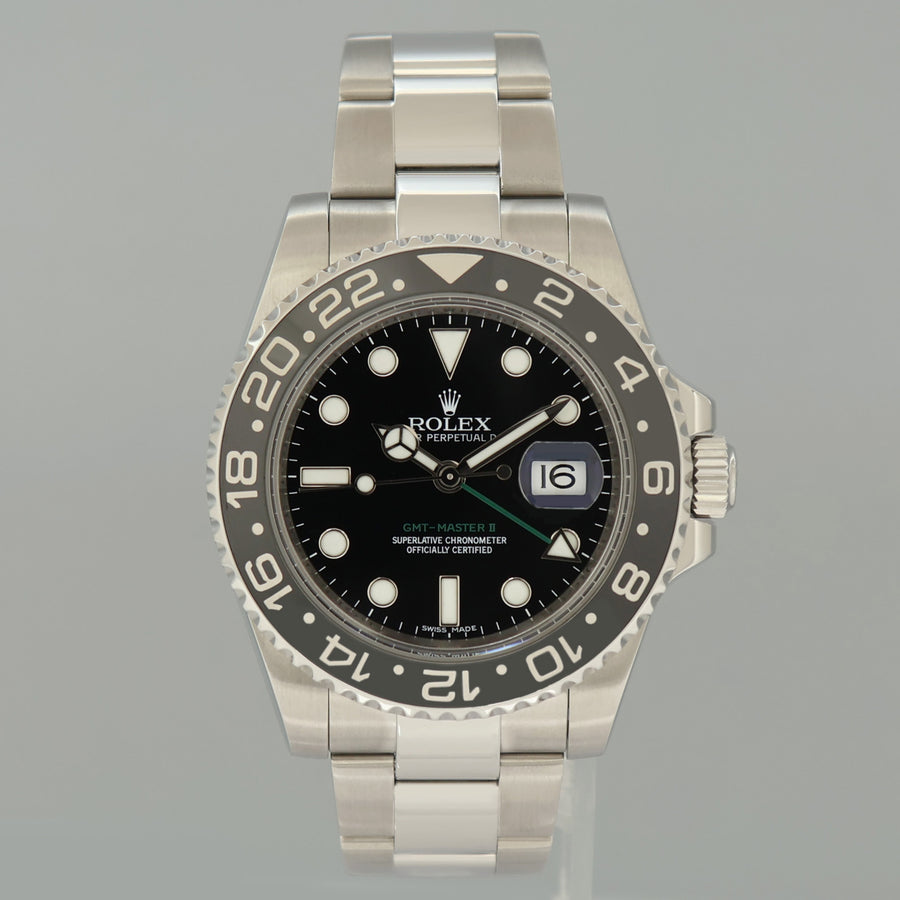 2015 MINT Rolex 116710LN GMT Master II Steel Ceramic Black 40mm Watch Box