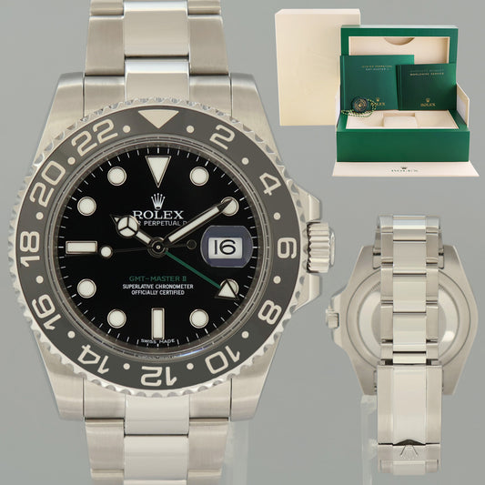 2015 MINT  Rolex GMT Master II 116710LN Steel Ceramic Black 40mm Watch Box