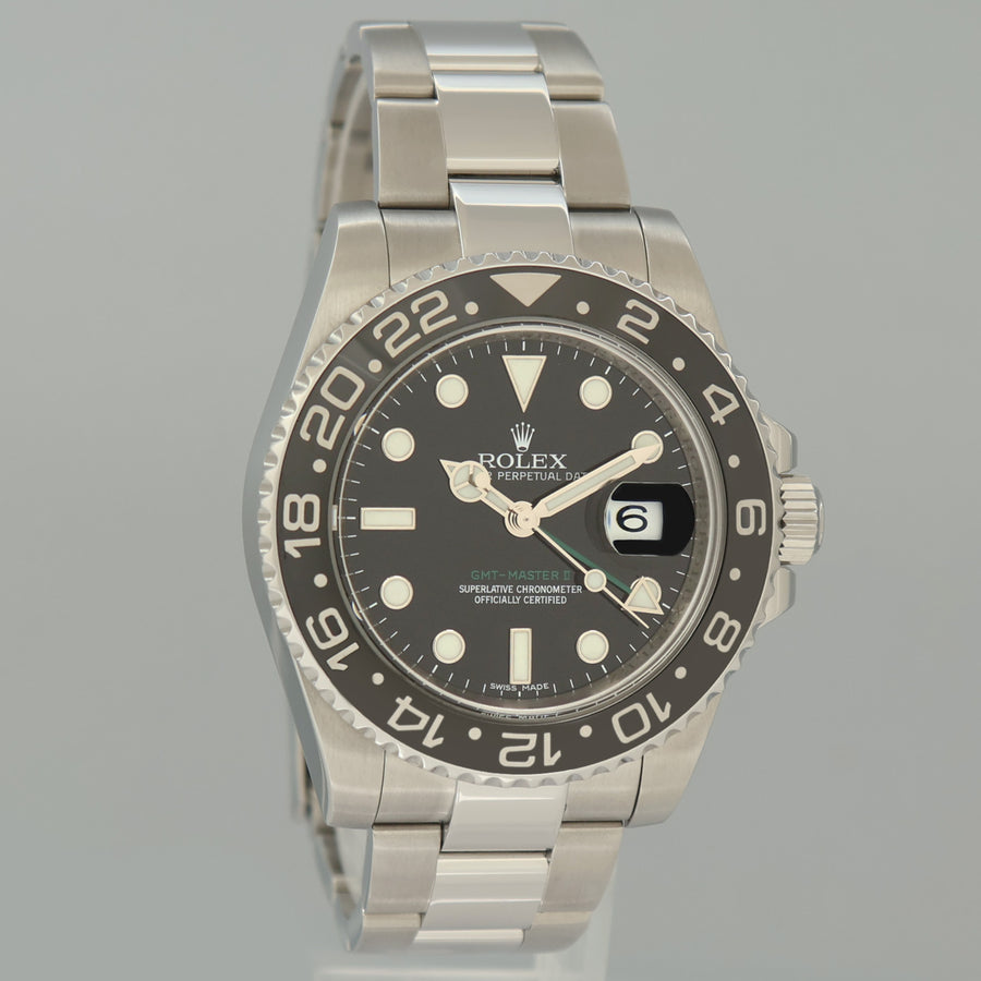 2015 MINT Rolex 116710LN GMT Master II Steel Ceramic Black 40mm Watch Box