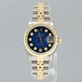 Ladies Rolex DateJust 26mm 69173 Blue Vignette Diamond Two Tone Gold Jubilee Watch