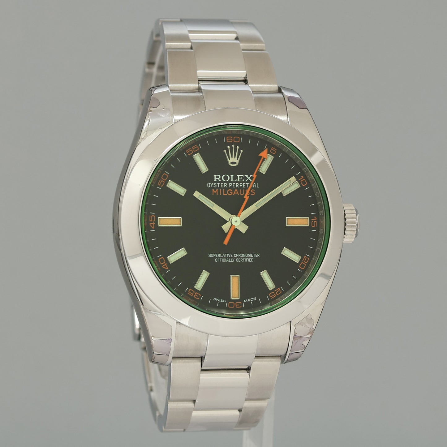 2019 Stickers New Rolex Milgauss 116400GV Black Green 40mm Anti-Magnetic Black Watch