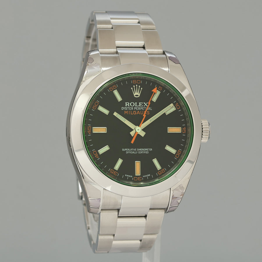 2019 Stickers New Rolex Milgauss 116400GV Black Green 40mm Anti-Magnetic Black Watch